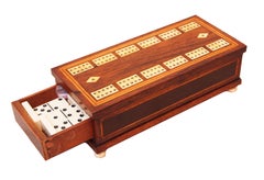 Antique Regency Rosewood Domino Games Box
