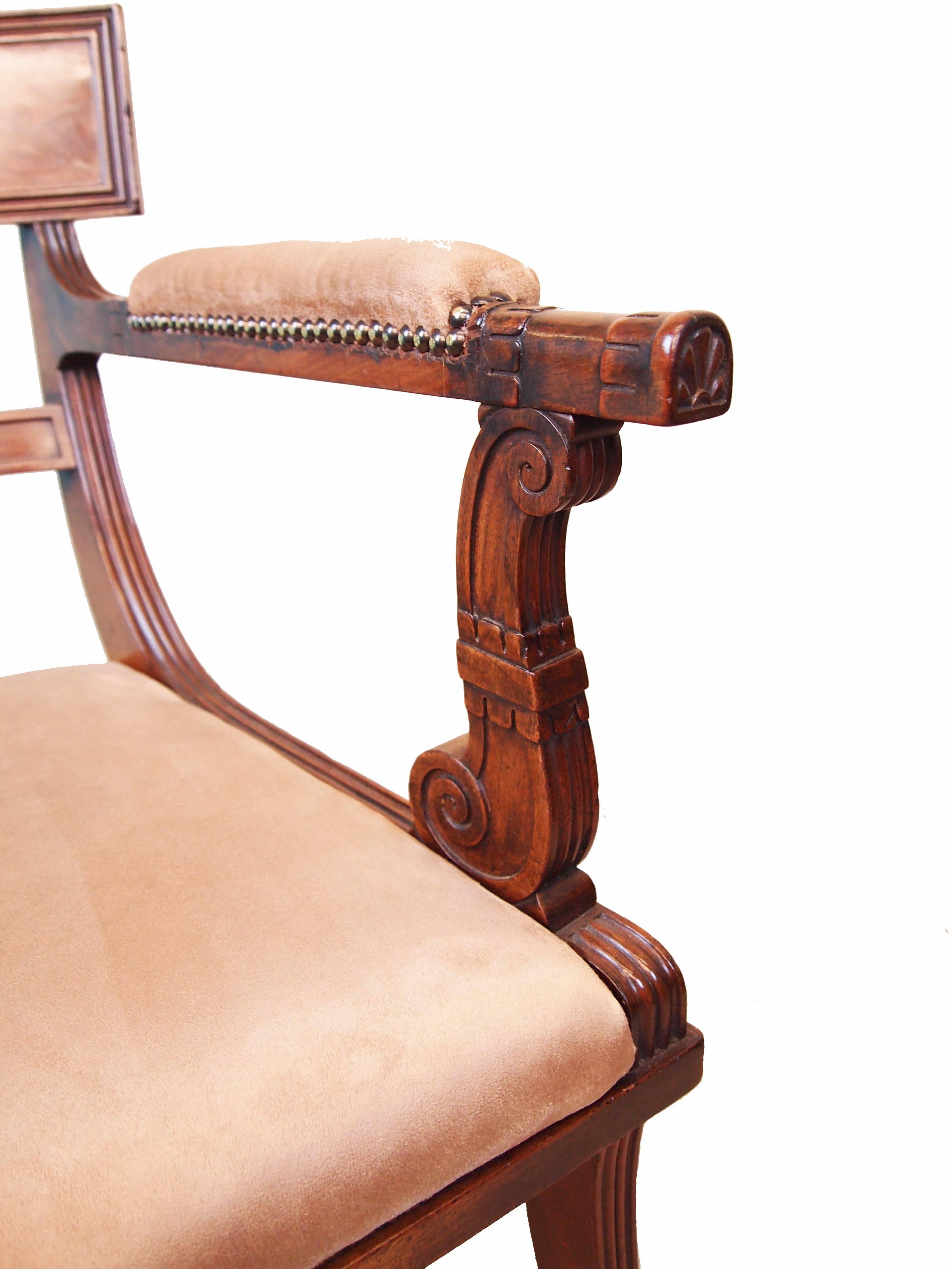 English Antique Regency Mahogany Carver Armchair