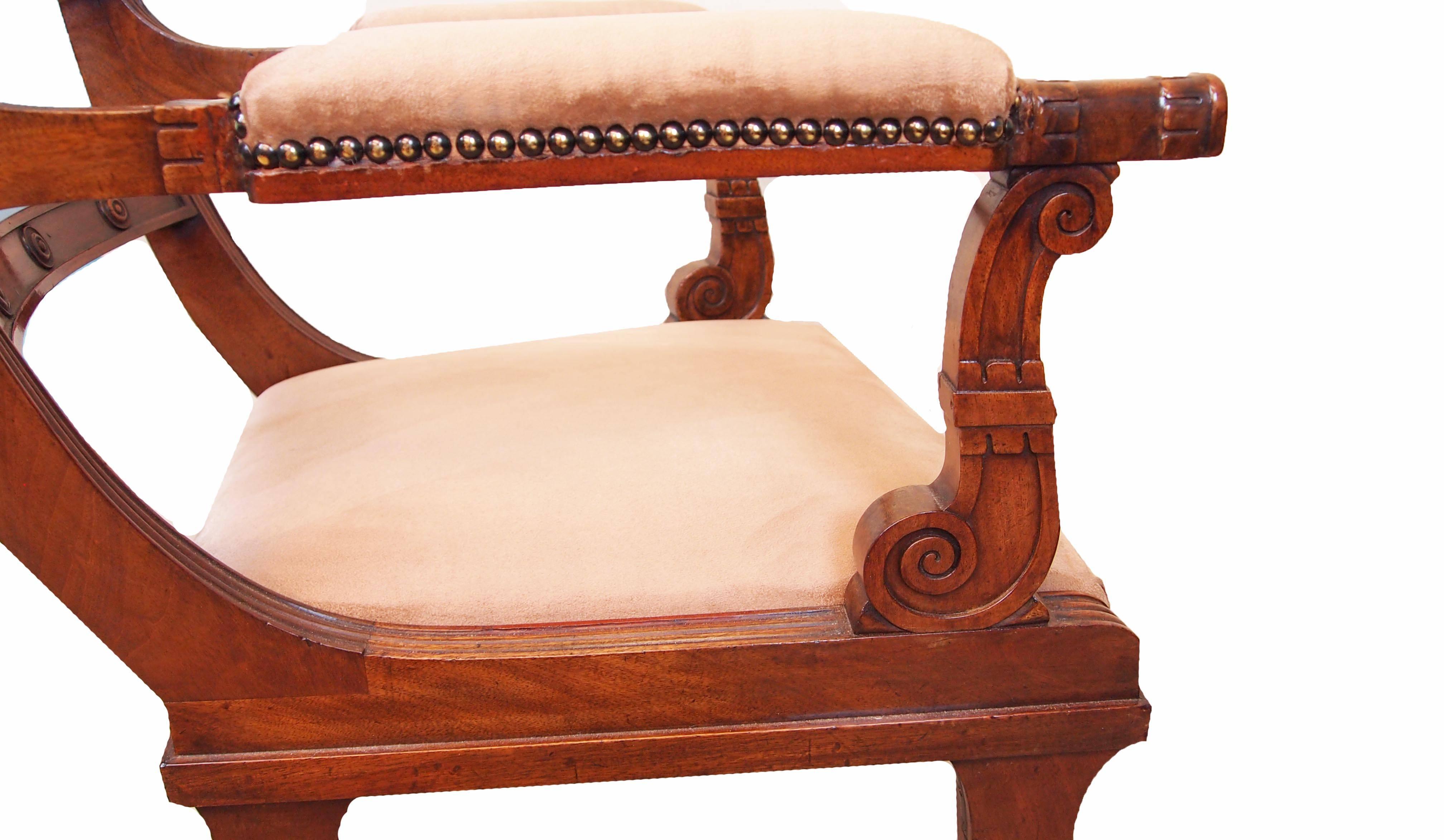 19th Century Antique Regency Mahogany Carver Armchair