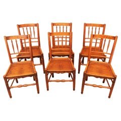 Set of 6 19th Century Kitchen Dining Chairs