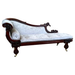 Chaise longue Regency in mogano