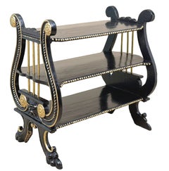 Late 19th Century Ebonised & Parcel Gilded Étagère