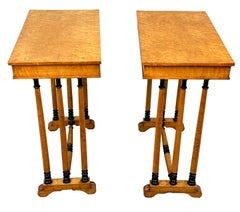 Rare Pair Of Early 19th Century Birdseye Maple Occasional Tables, Regency Period