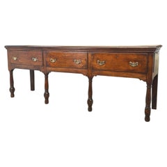 Early 18th Century Large Oak Dresser Base Sideboard, English George I Period