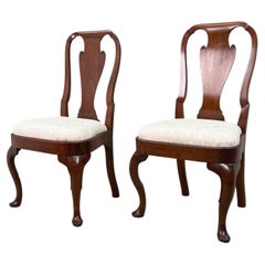 Early 18th Century Pair Of Walnut Side Chairs, Queen Anne Period