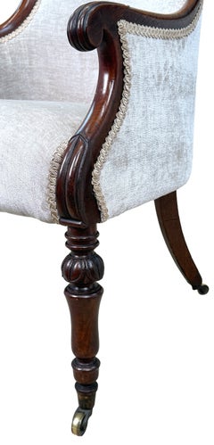 Regency Mahogany Tub Library Armchair, English 19th Century