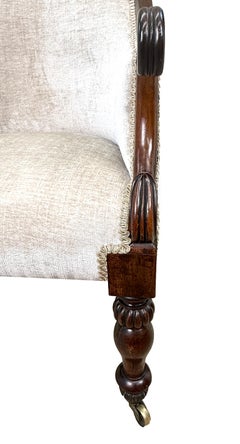 19th Century Rosewood Tub Library Armchair, English Regency Period