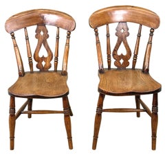 True Set Of 6 Mid 19th Century Farmhouse Kitchen Windsor Dining Chairs