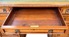 Exceptional Quality Mid 19th Century English Birdseye Maple Small Pedestal Desk