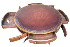 Georgian Mahogany Drum Top Library Table, English George III