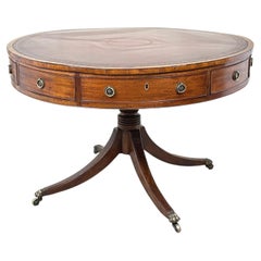Georgian Mahogany Drum Top Library Table, English George III