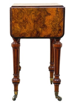 Walnut 19th Century Pembroke Table Bedside Cupboard, Stamped Gillow