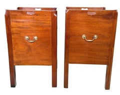 Matched Pair Of Georgian Mahogany Bedside Night Tables