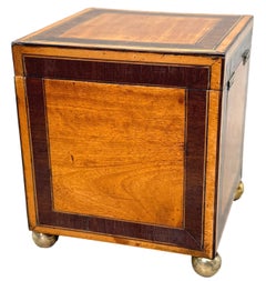 Charming 18th Century Satinwood Square Tea Caddy, George III