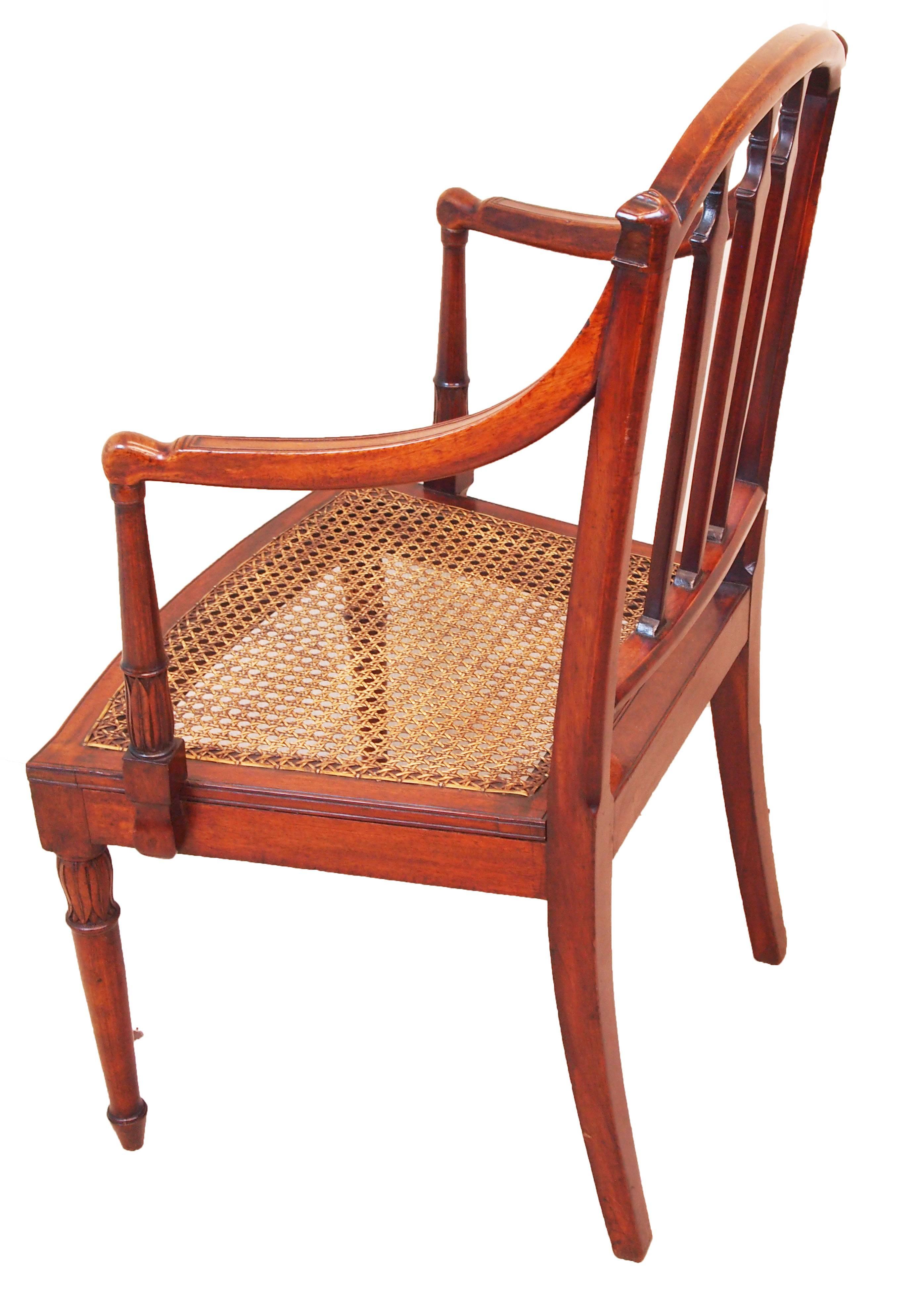 English Antique Georgian Mahogany Pair of Carver Chairs