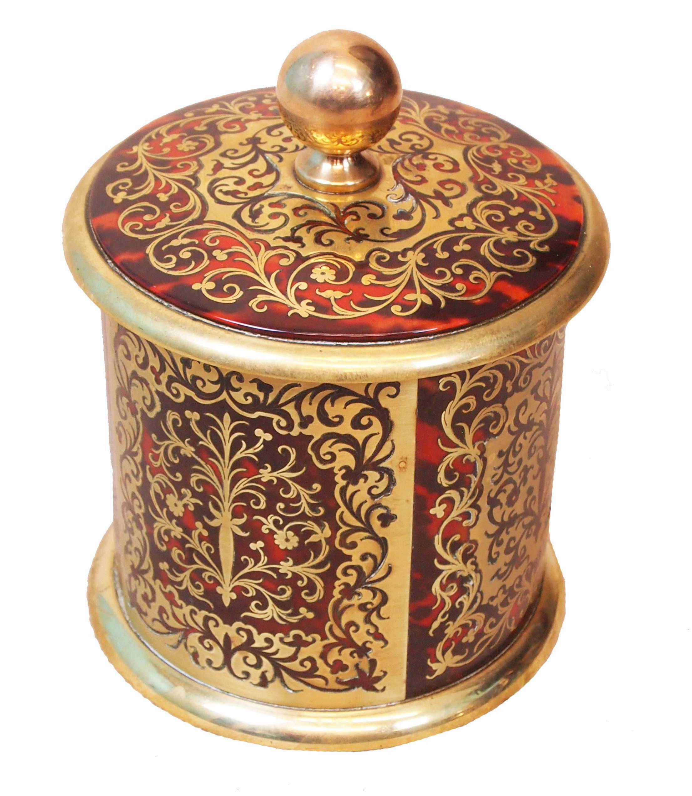 Antique Regency Boulle Tobacco Jar In Good Condition In Bedfordshire, GB