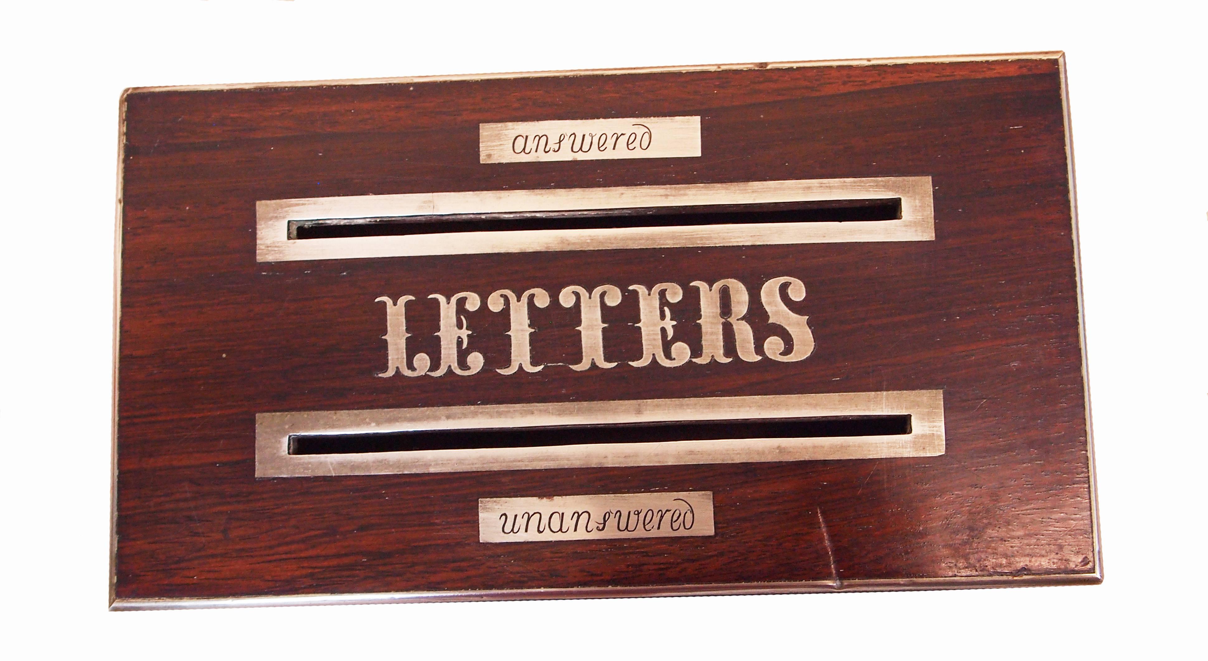 Antique Regency Rosewood Letter Box In Good Condition In Bedfordshire, GB