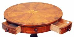 Antique Mahogany Maltese Type Drum Table