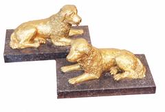 Antique 19th Century Ormolu Pair of Spaniels
