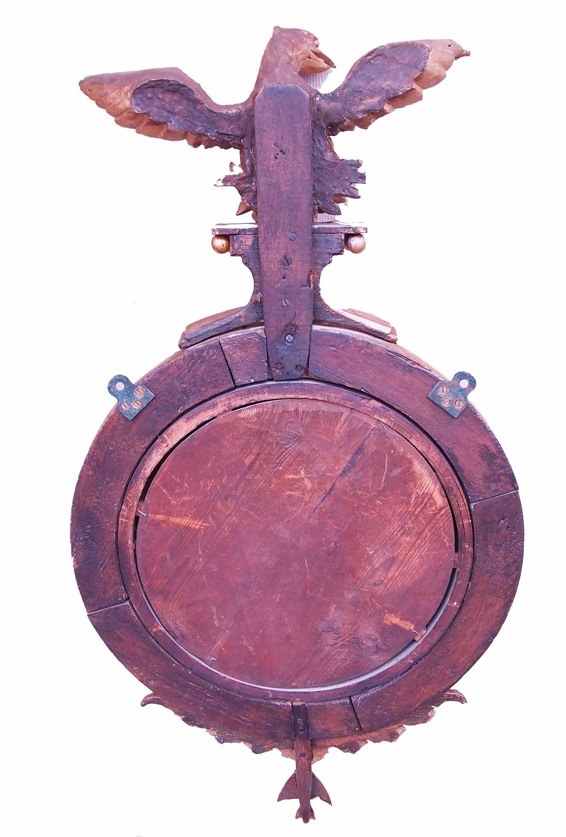 English Antique Regency Giltwood Convex Mirror