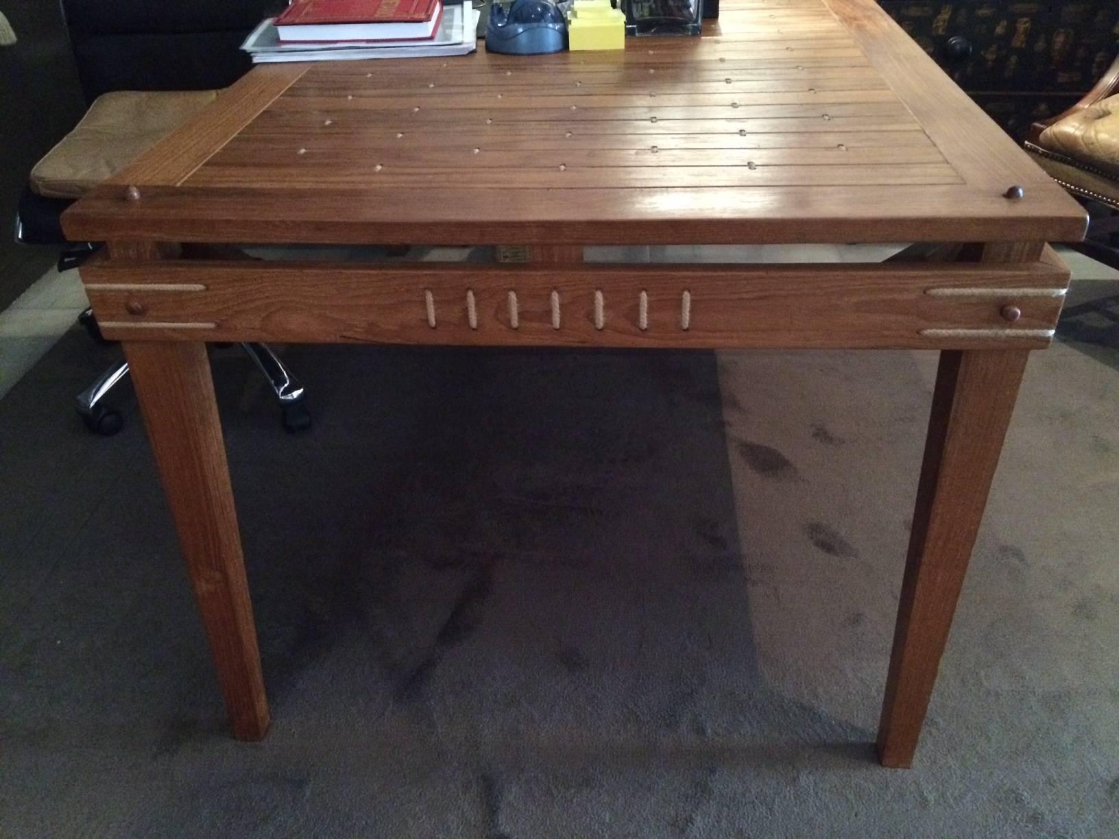 Walnut Table with Pass-Through Rope-Work 1