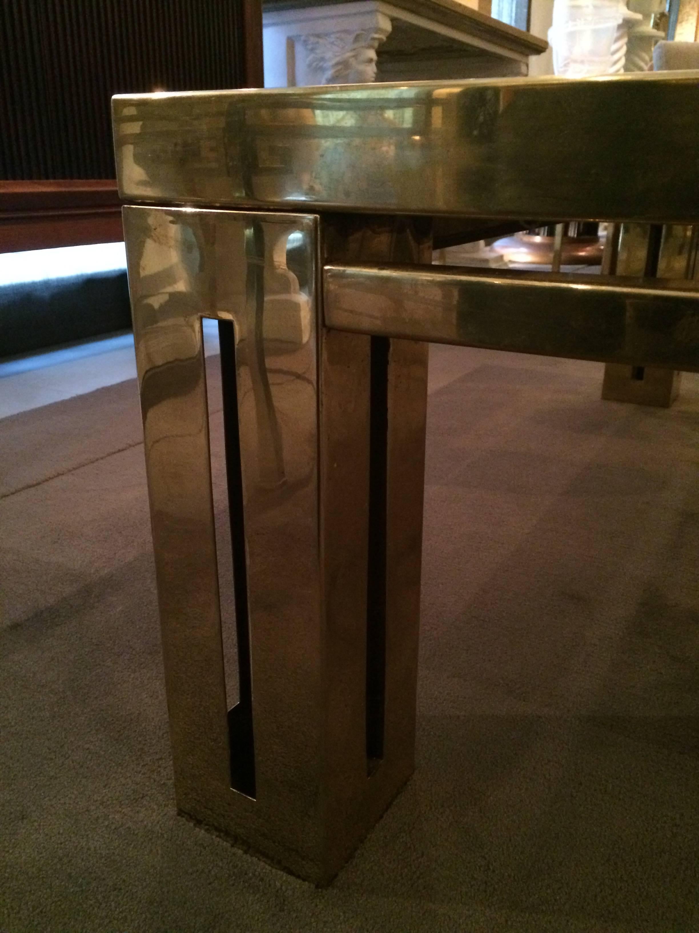 Brass Coffee Table by Mercier Frères In Excellent Condition For Sale In Madrid, Madrid