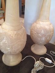 Pair of Alabaster Lamps