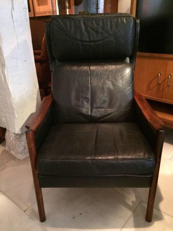 Wingback Leather Armchair For Sale at 1stDibs