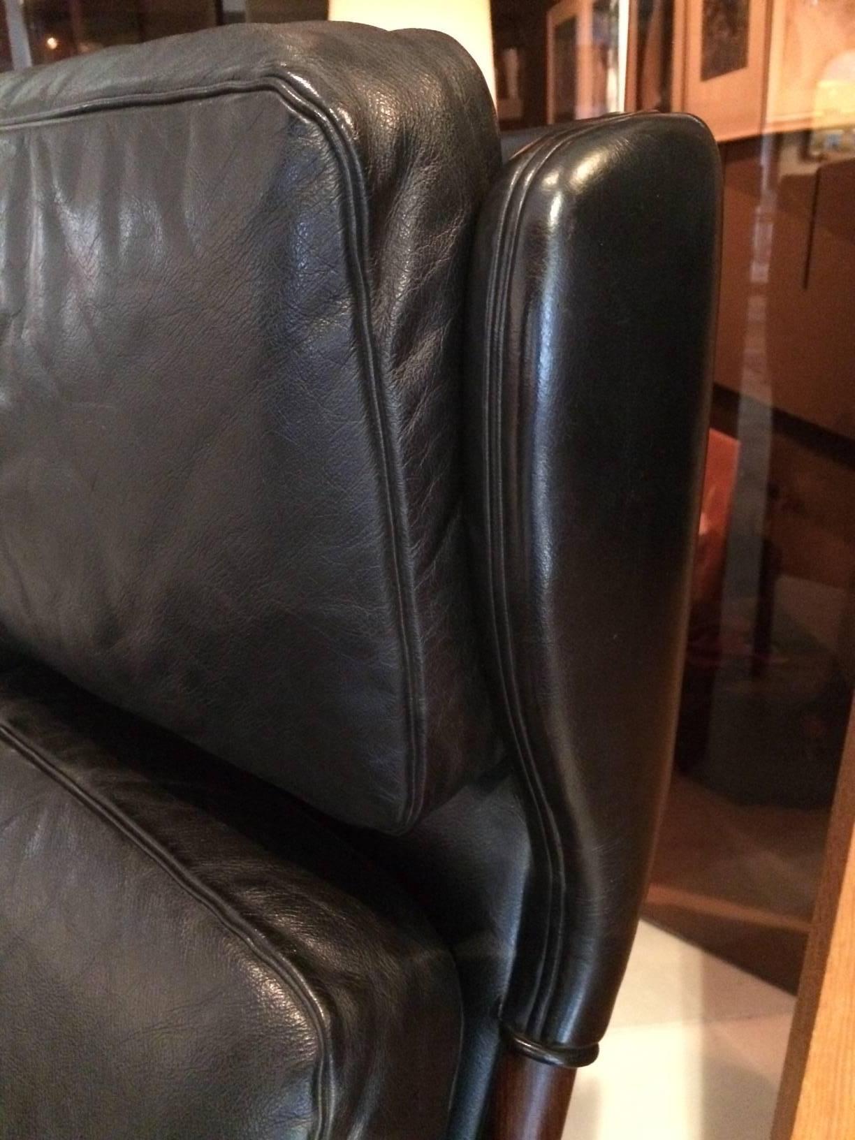 Wingback Leather Armchair For Sale 1