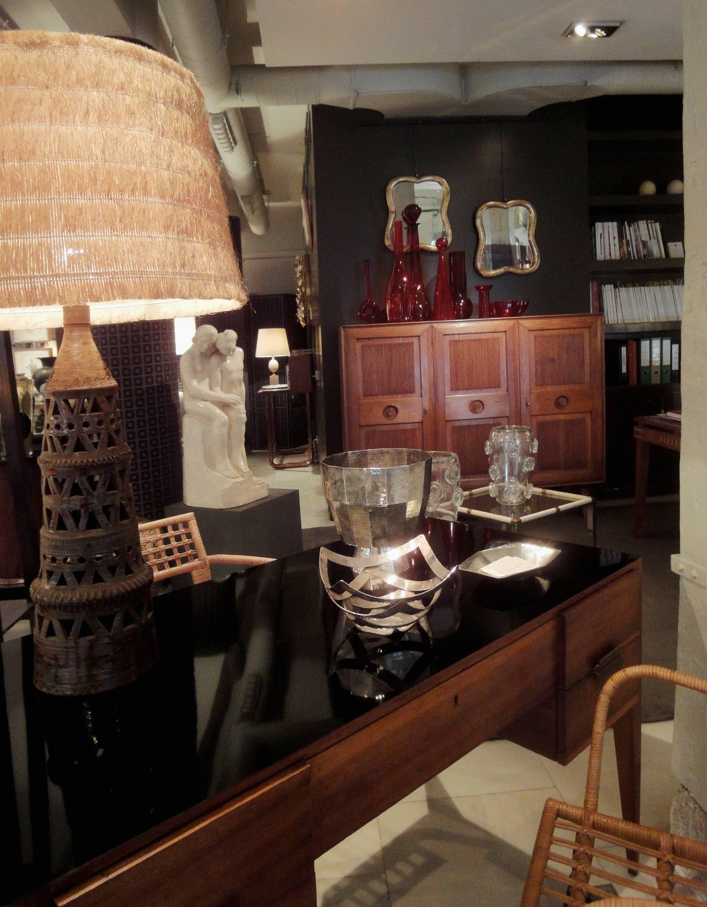 French Ceramic Table Lamp Attributed to Raphaël Giarrusso For Sale