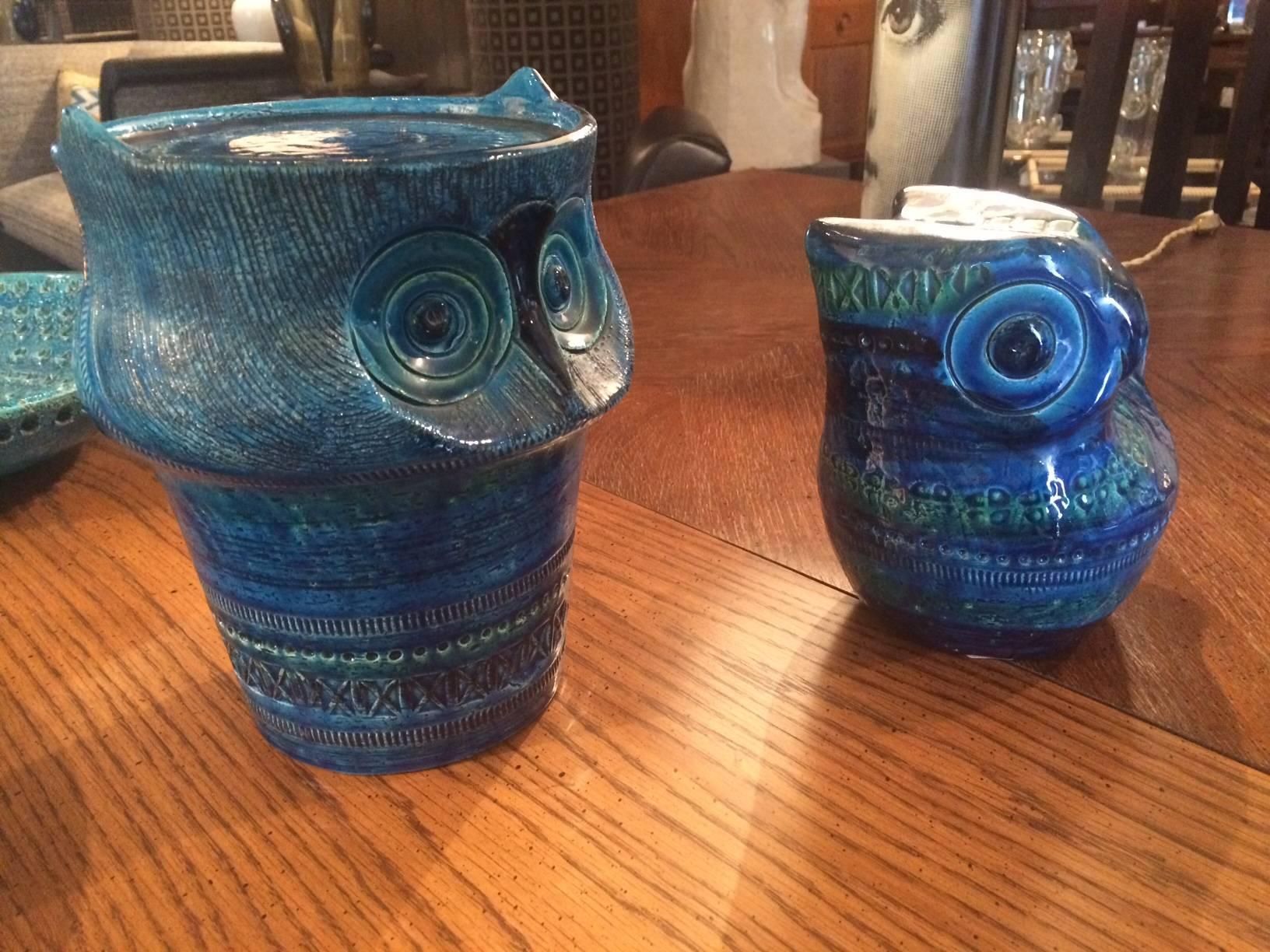 Ceramic Two Owls from Rimini Blue Series For Sale
