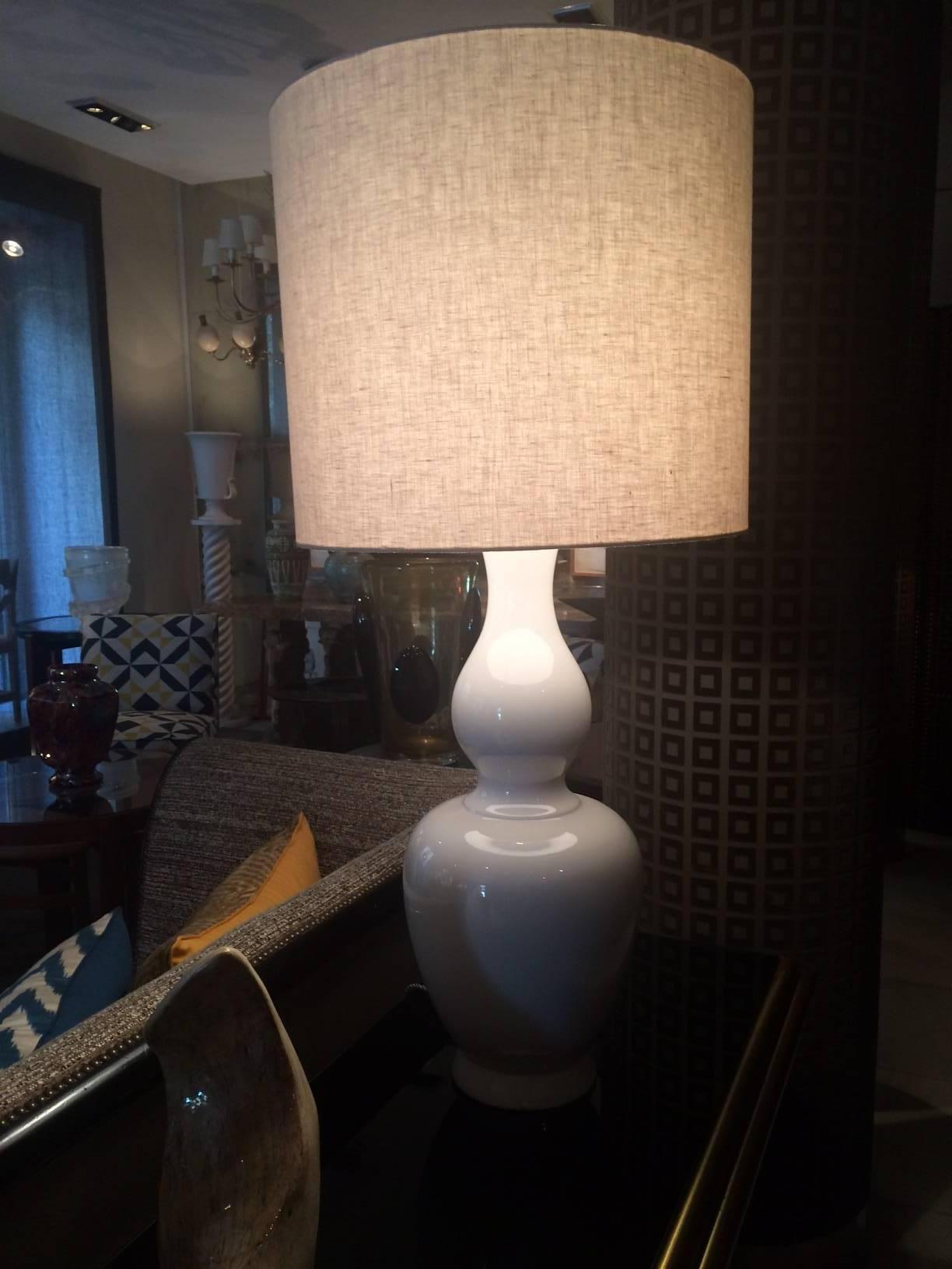 Mid-20th Century Large Porcelain Table Lamp
