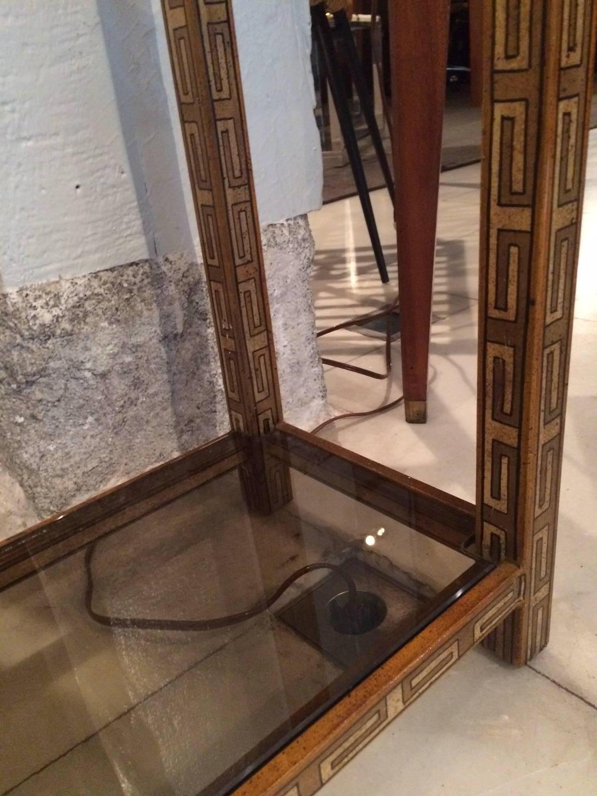 Glass Console Table by Pierre Lottier For Sale