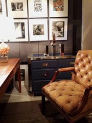 Blue-Painted and Mirrored Commode