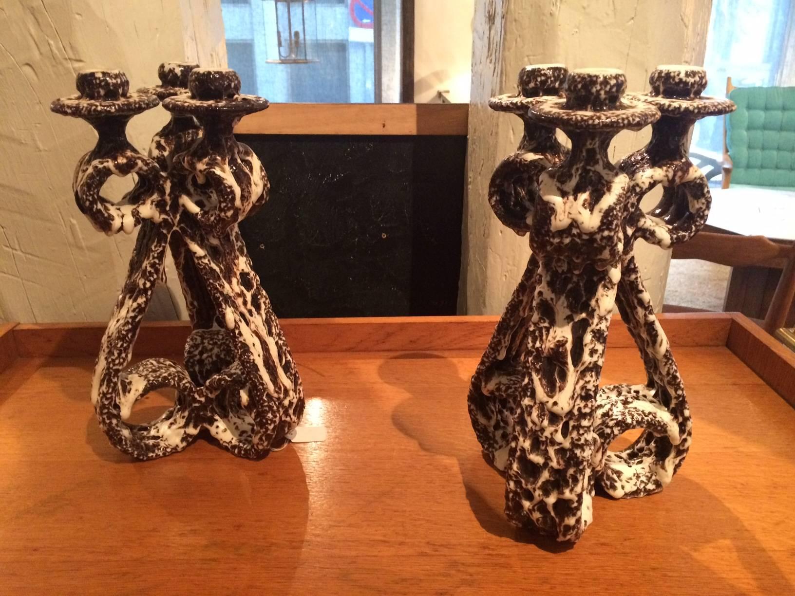 Pair of Candleholders by Marius Giuge In Excellent Condition For Sale In Madrid, Madrid