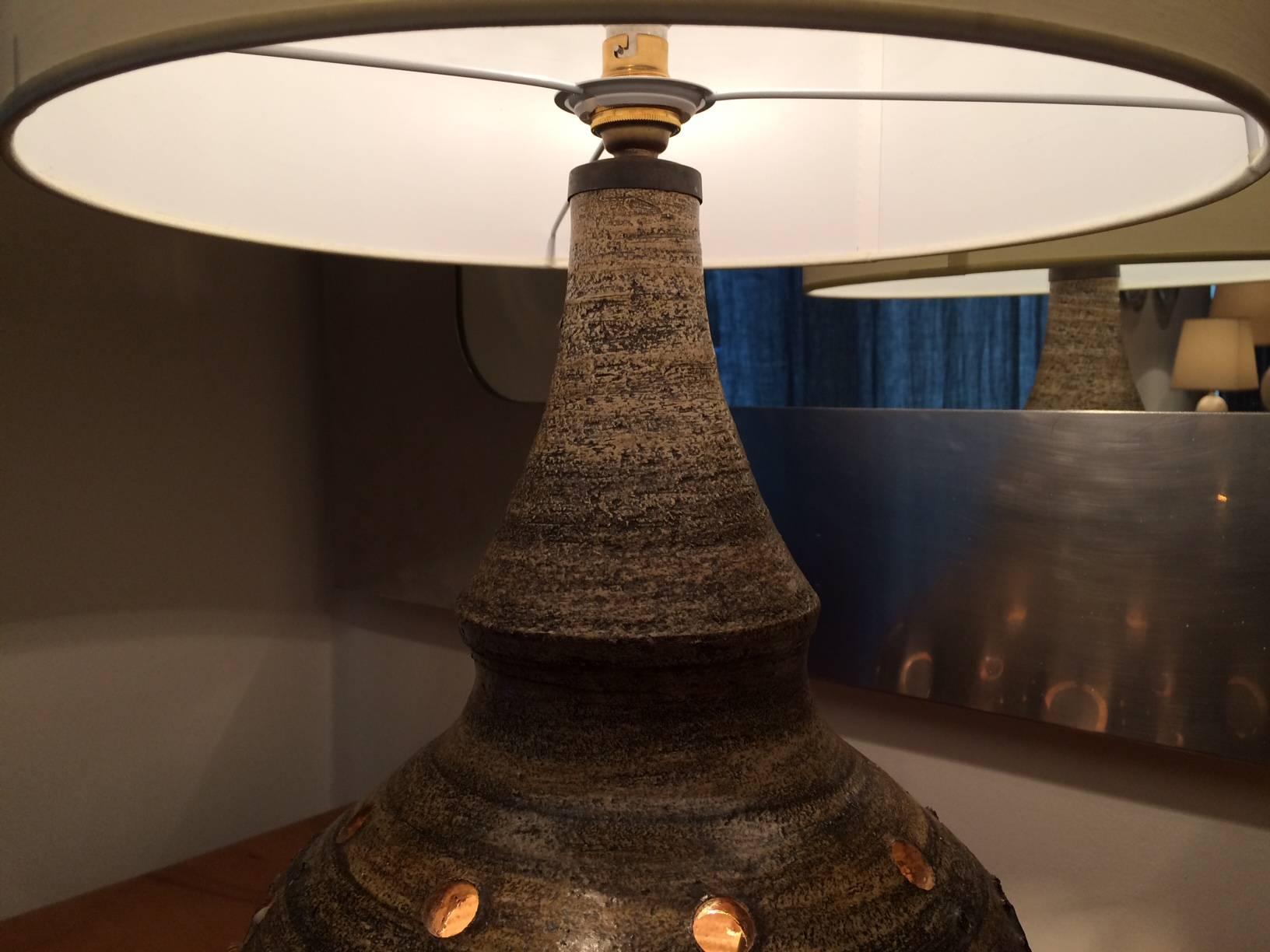 Pair of Brown Table Lamps by Georges Pelletier In Good Condition For Sale In Madrid, Madrid