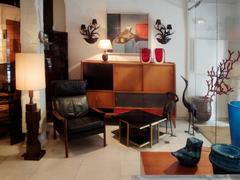 Reading Floor Lamp Formed by Rosewood Cubes