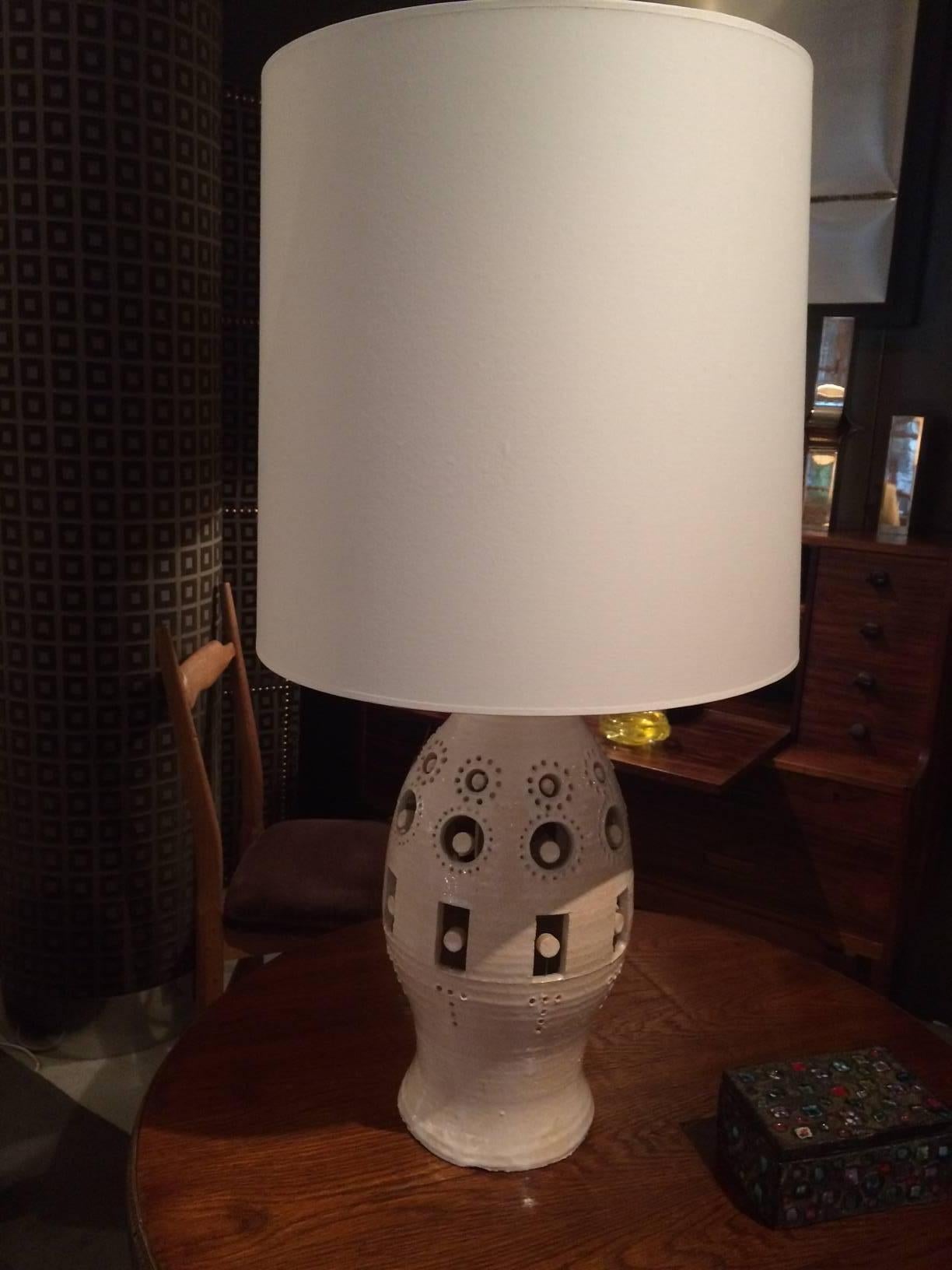 Enameled Ceramic Table Lamp by George Pelletier For Sale