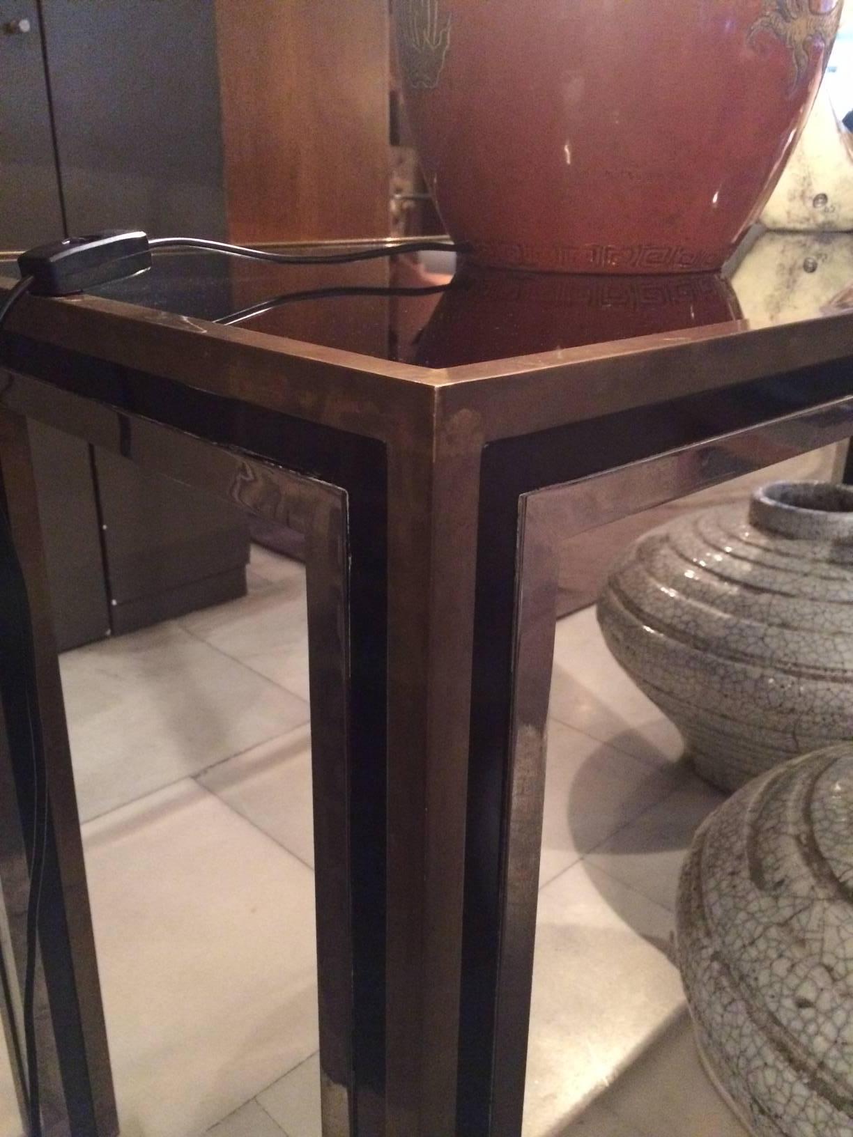 Metal Console-Table with a Mirror Top In Good Condition For Sale In Madrid, Madrid