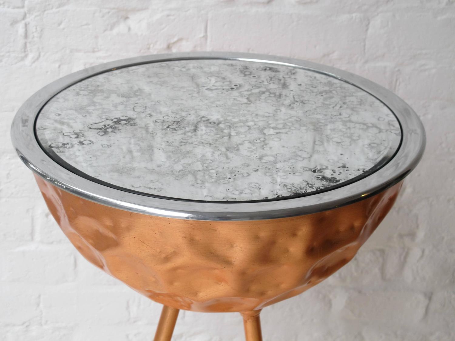 ‘Flamingo’ Ice Bucket Side Table in Copper Leaf by Johntomjoe For Sale