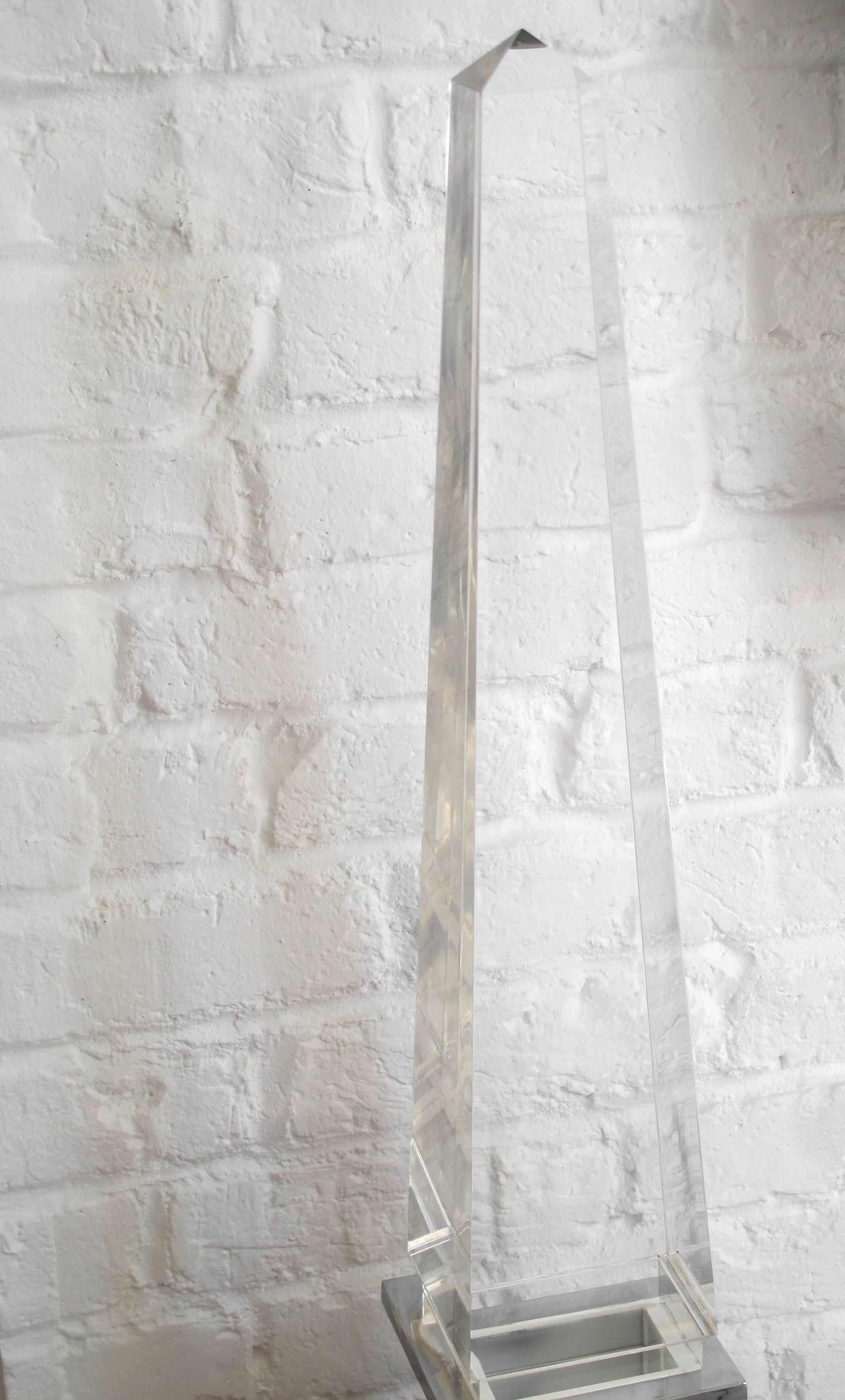 Late 20th Century Obelisk Table Light by Sandro Petti for Maison Jansen For Sale