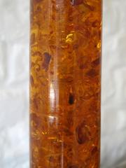 1970s Table Column Lamp in Amber Resin