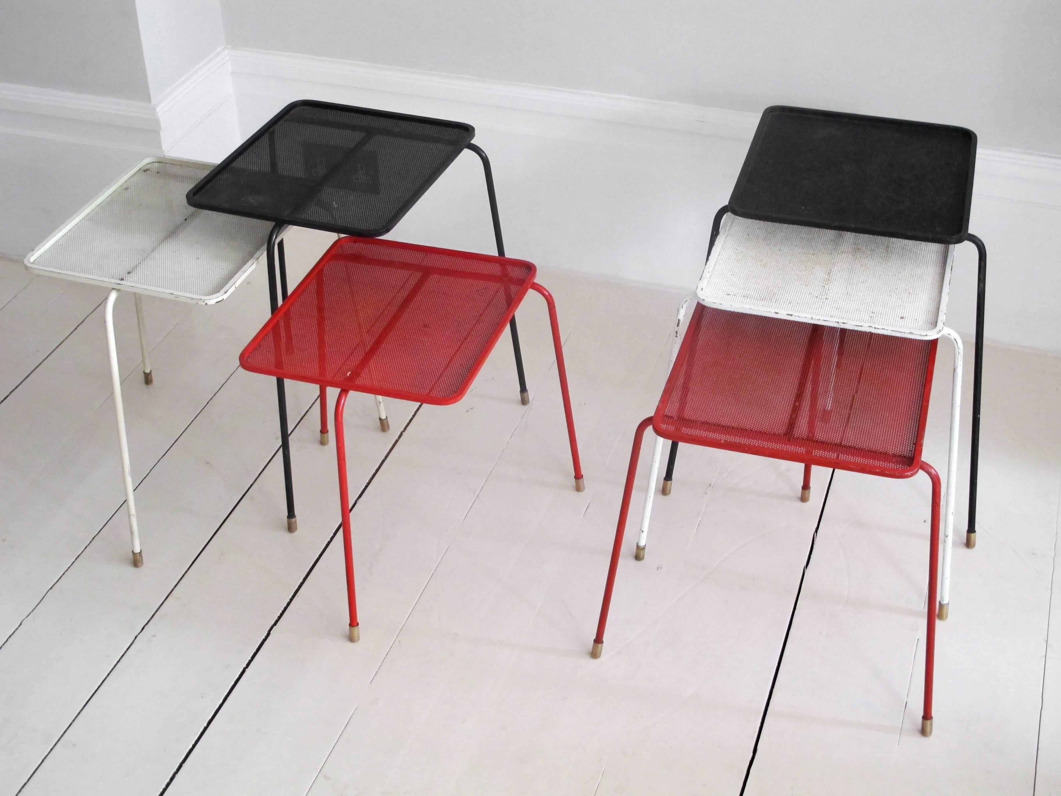Mid-20th Century Pair of Soumba Nesting Tables by Mathieu Matégot For Sale