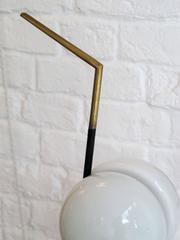 Unusual Opaline and Brass Standing Lamp by Maison Lunel