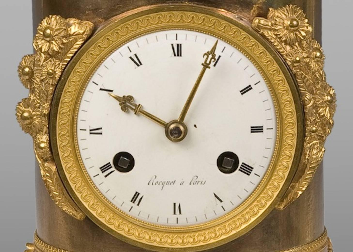 Empire Gilt Bronze Clock Mantel, circa 1800 In Good Condition For Sale In Madrid, ES