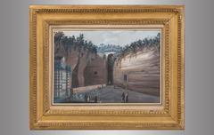Pair of Neapolitan Gouache "Grotta de Pozuoli" and "Il templo de Serapis"