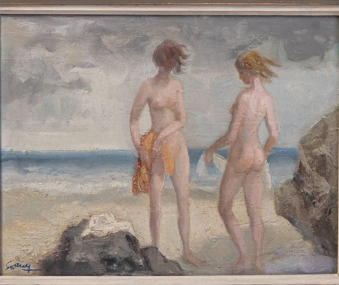 Ricardo Summers ''Serny'' (1908-1995) ''Figures on the beach''.
Oil on canvas.
Signed. 
Canvas measures:
Height: 28 cm.
Width: 37 cm.