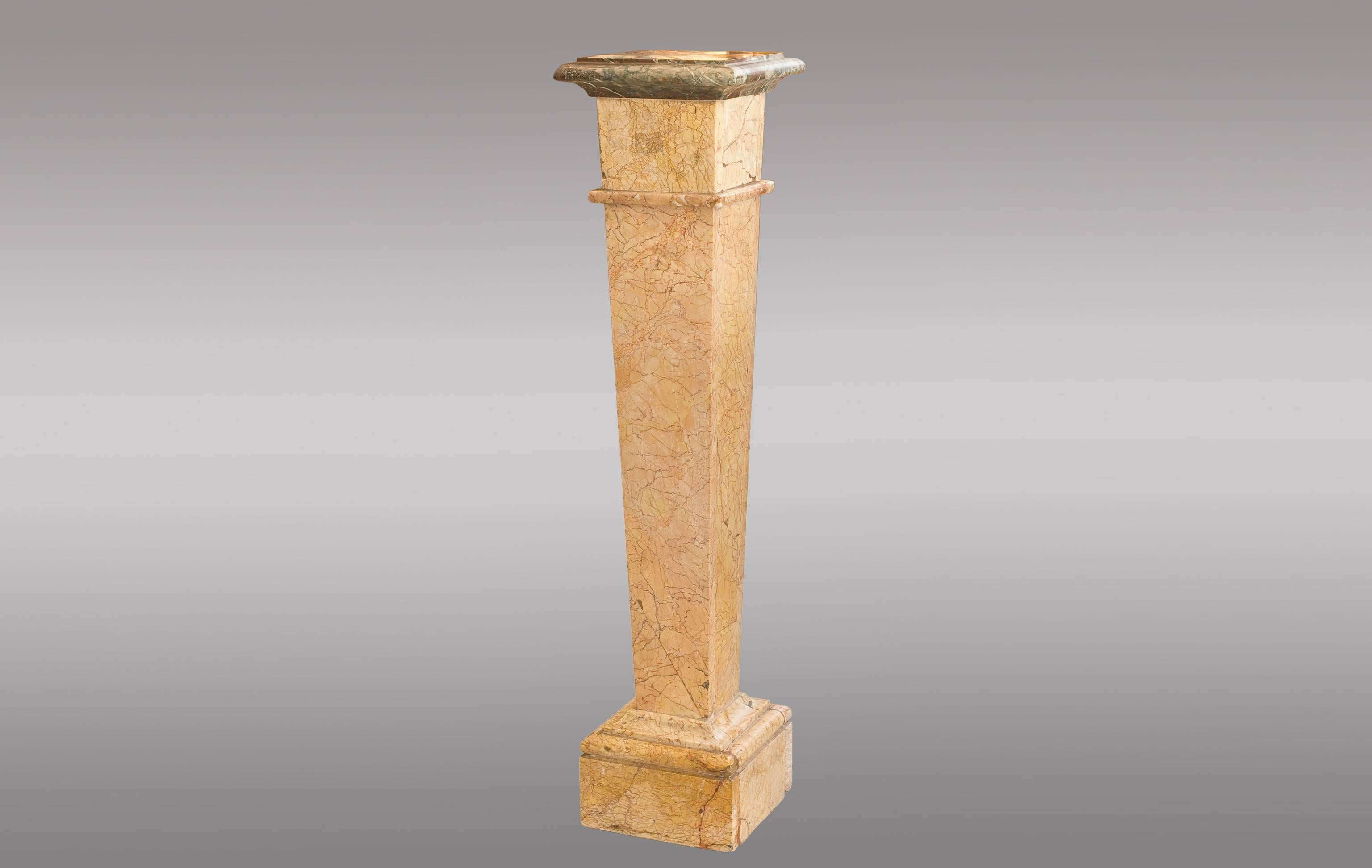 French Pair of Marble Plinths in ''Rose De Brignoles, '' Early 20th Century For Sale