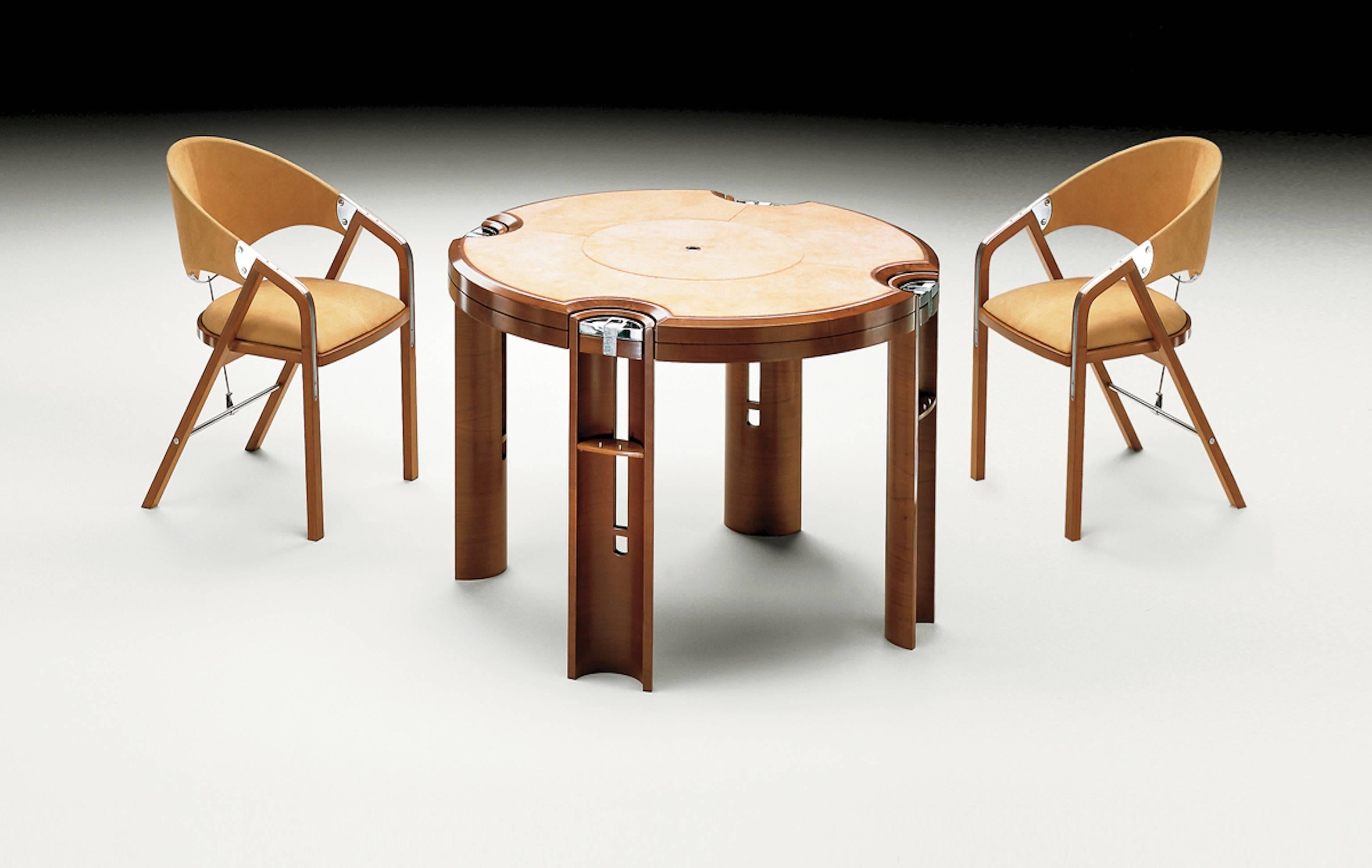 Spanish Four Chairs in Ligth Walnut. Designed by J. Tresserra, 1987