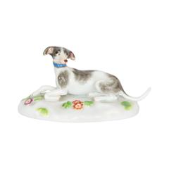 Meissen Porcelain Figure of a Resting Dog
